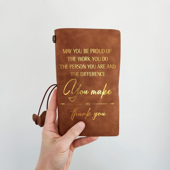 Leather Journal/ Notebook With Gold Script - Picture 3 of 7